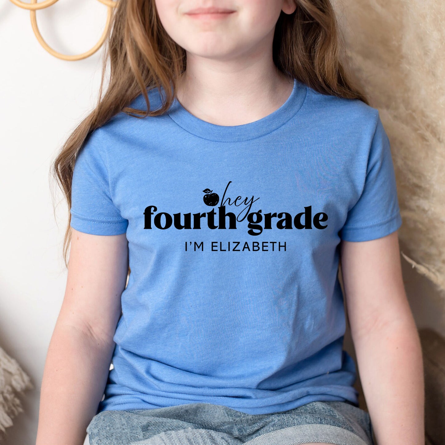 Hey Fourth Grade Personalized Kids Back to School Shirt