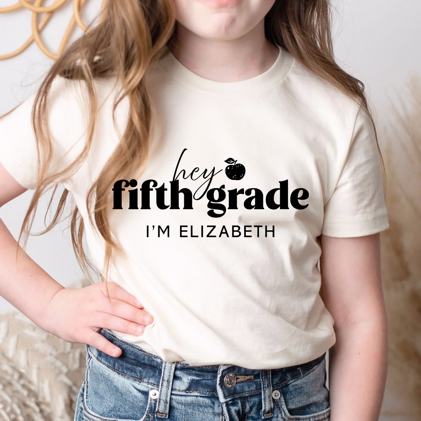 Hey Fifth Grade Personalized Kids Back to School Shirt
