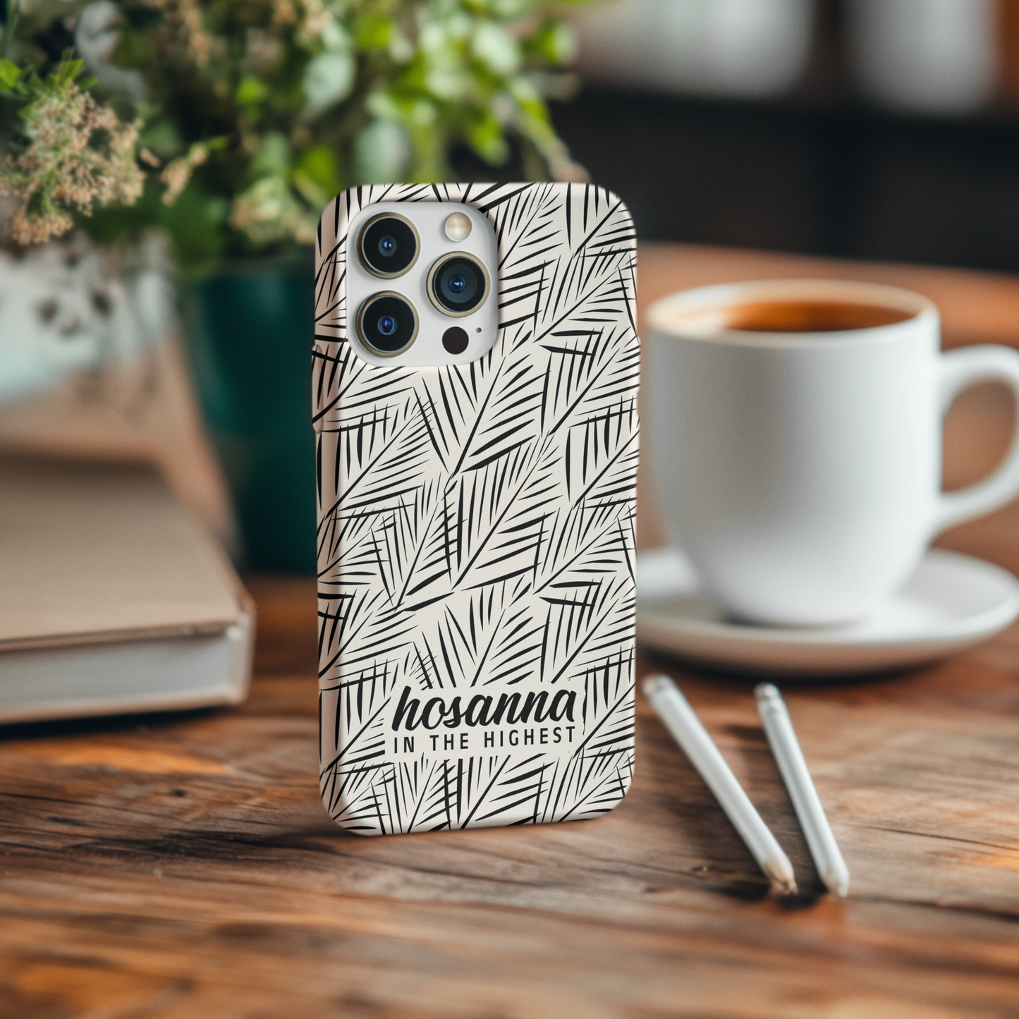 Hosanna in the Highest, Impact-Resistant Phone Case | Christian Phone Case | Biblical Palm Fronds | Faith-Based Gift