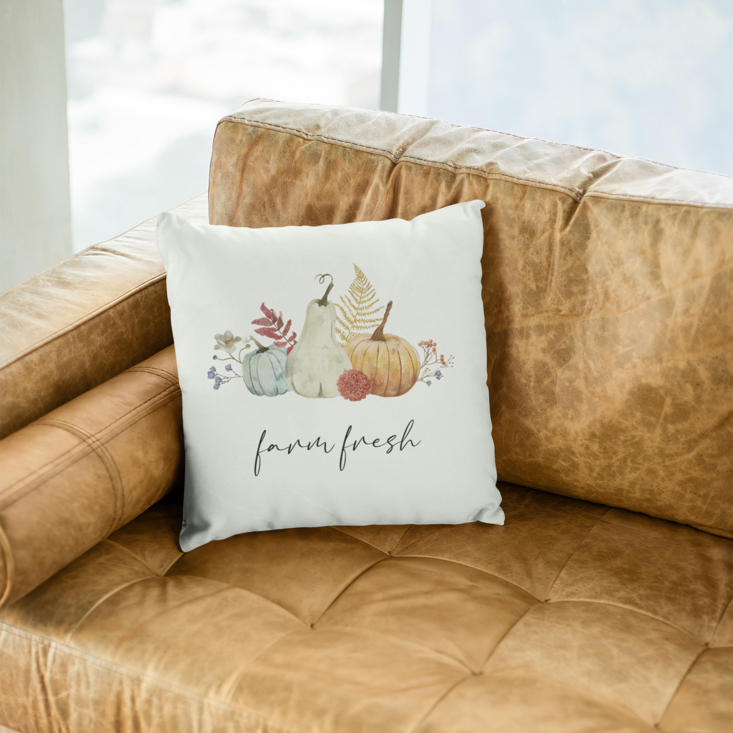 Farm Fresh Fall Pumpkin Pillowcase | Cozy Autumn Decor for Home or Porch