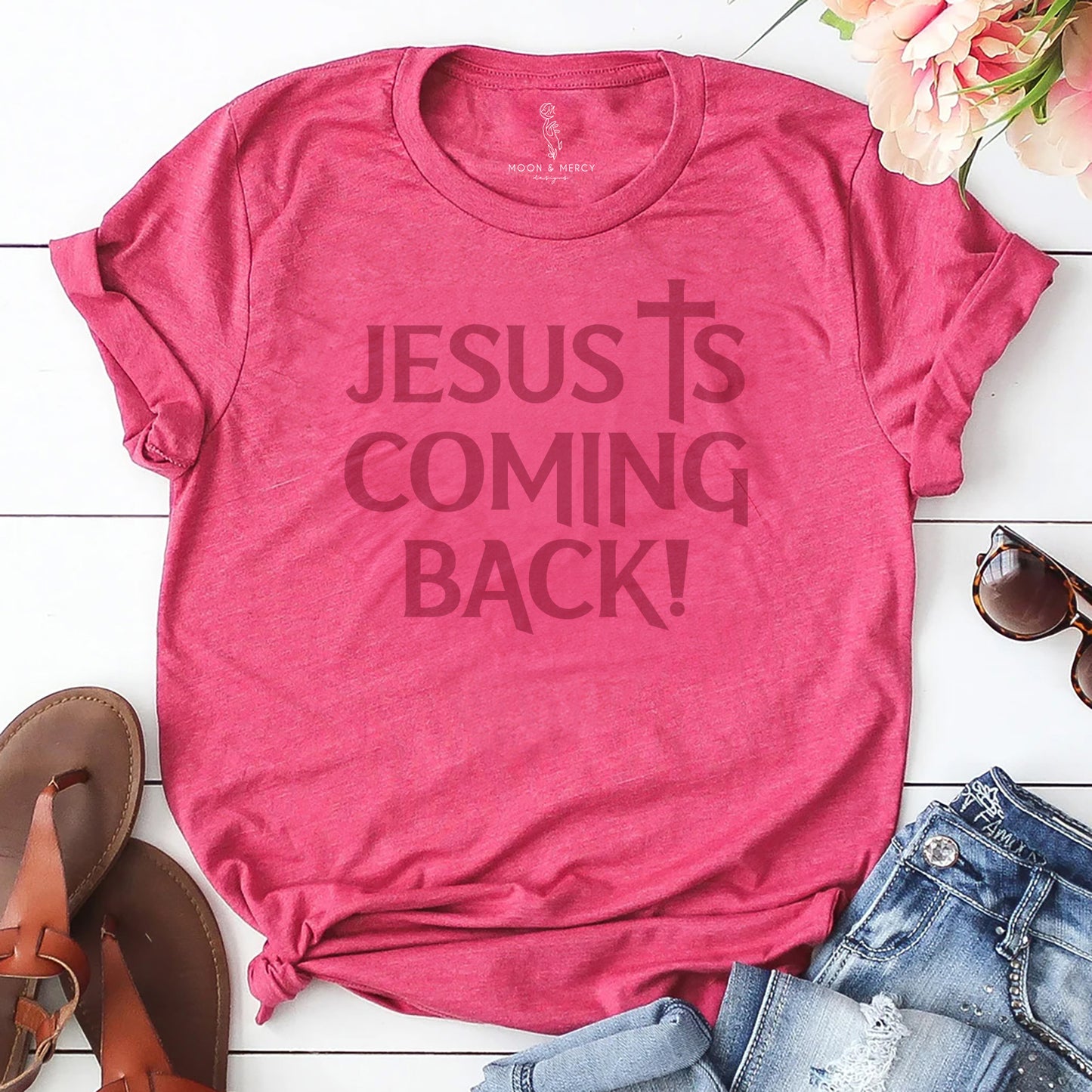 Jesus is Coming Back! Unisex Tee, Christian Shirt, Faith-Based Apparel, Inspirational Gift, Casual Wear, Religious T-Shirt