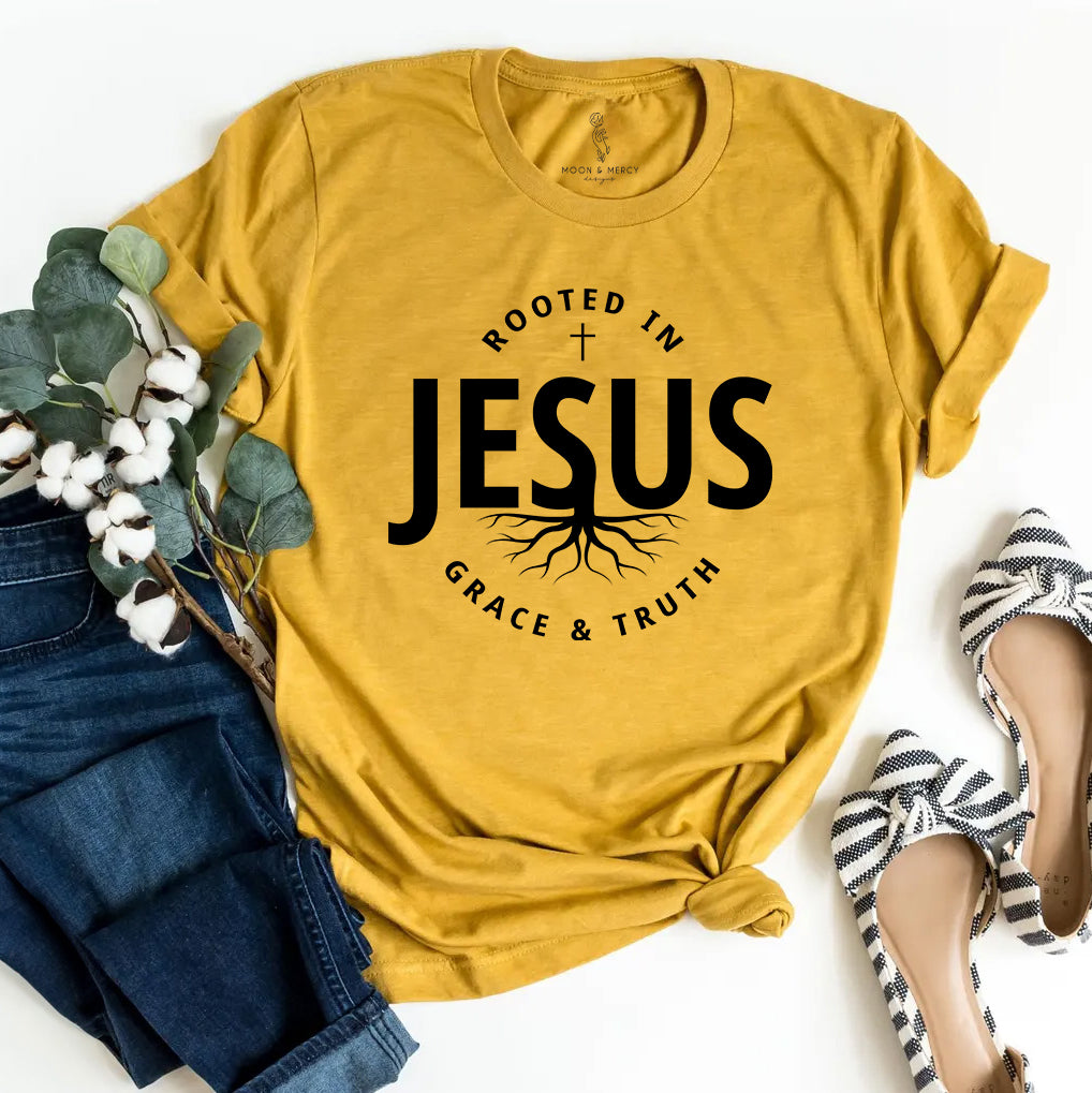 Rooted in Jesus T-Shirt | Faith-Based Apparel for Everyday Believers