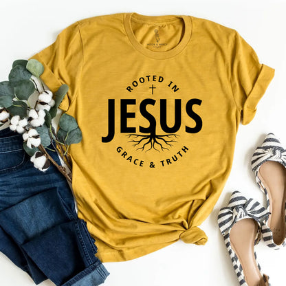 Rooted in Jesus T-Shirt | Faith-Based Apparel for Everyday Believers