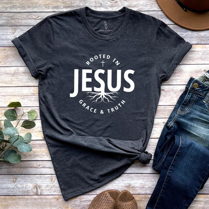 Rooted in Jesus T-Shirt | Faith-Based Apparel for Everyday Believers