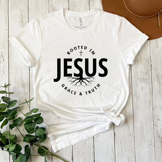 Rooted in Jesus T-Shirt | Faith-Based Apparel for Everyday Believers