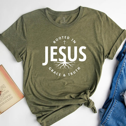 Rooted in Jesus T-Shirt | Faith-Based Apparel for Everyday Believers