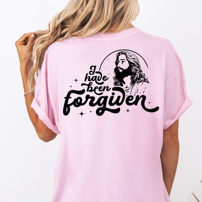 Forgiven Christian Shirt with Jesus Graphic | 1 John 1:9 Cross Bible Verse Reference