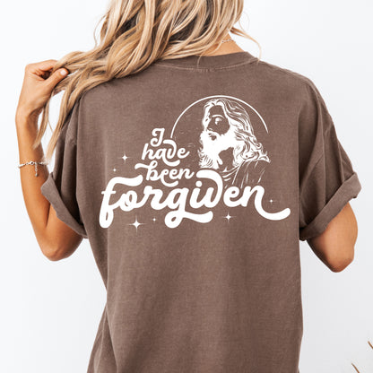 Forgiven Christian Shirt with Jesus Graphic | 1 John 1:9 Cross Bible Verse Reference
