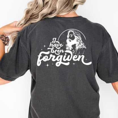 Forgiven Christian Shirt with Jesus Graphic | 1 John 1:9 Cross Bible Verse Reference