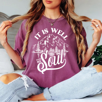 It Is Well With My Soul Christian Mountain Shirt