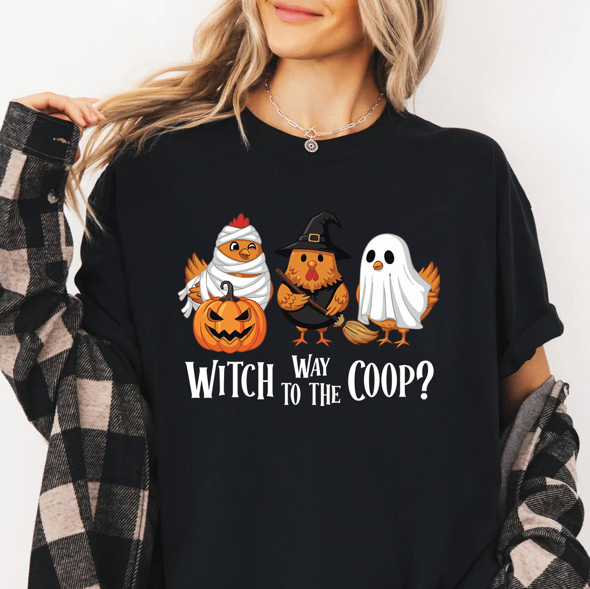 Witch Way to the Coop Funny Halloween Chicken Shirt | Cute Chicken Lover Gift | Spooky Homestead Shirt