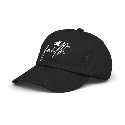 Minimalist 'Faith' Designed Distressed Cap | Christian Gift Idea | A Gentle Reminder of Faith