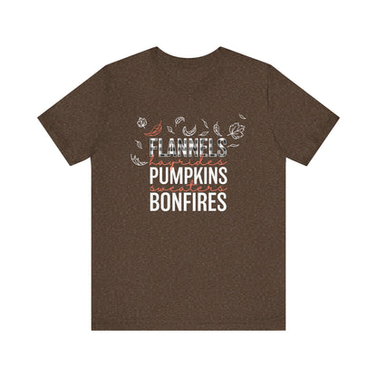 Fall Vibes Graphic Tee | Flannels, Pumpkins & Bonfires