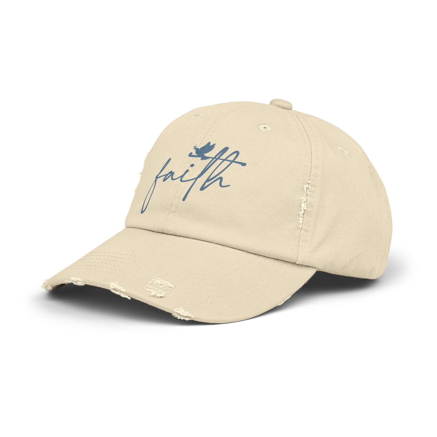 Minimalist 'Faith' Designed Distressed Cap | Christian Gift Idea | A Gentle Reminder of Faith